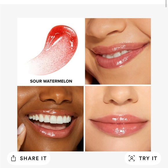 NIB Too Faced Kissing Jelly Gloss Oil/Gloss Hybrid Sour Watermelon - Picture 2 of 2